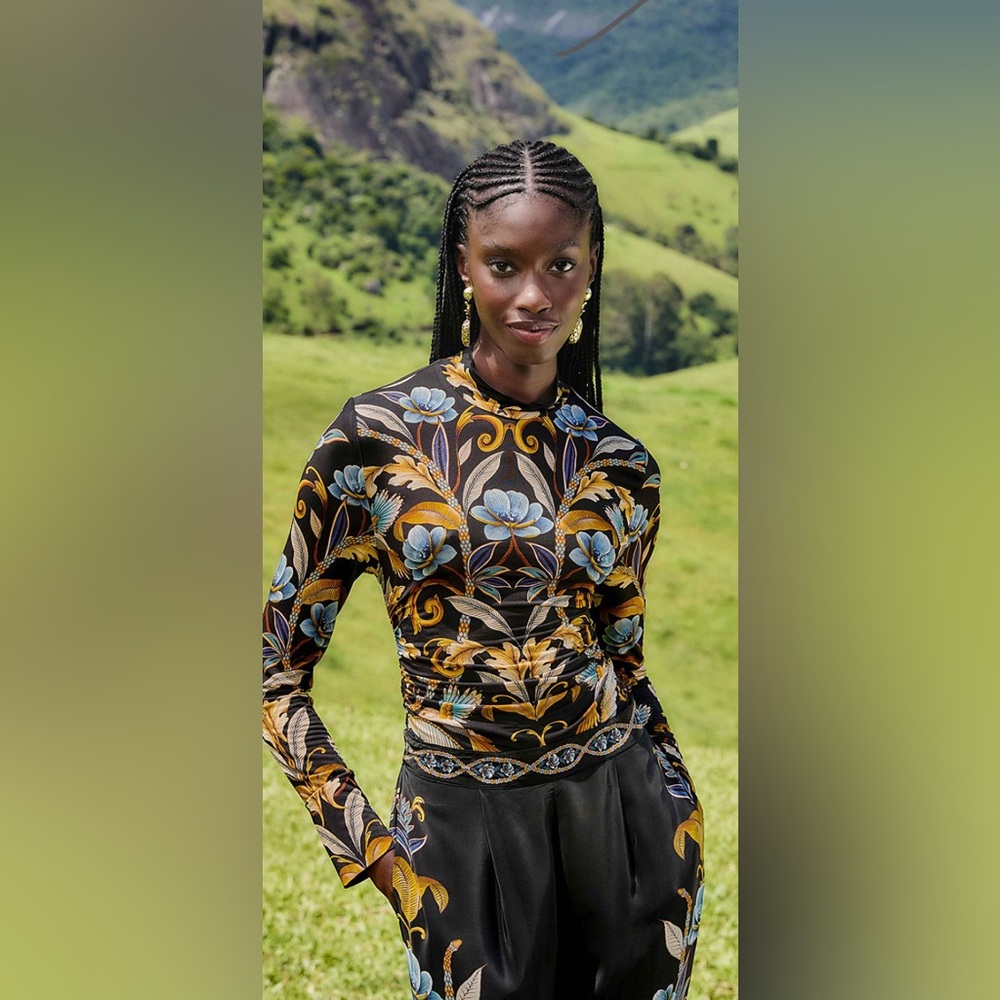 FARM Rio Floral Snake Print Top - Picture 3 of 7